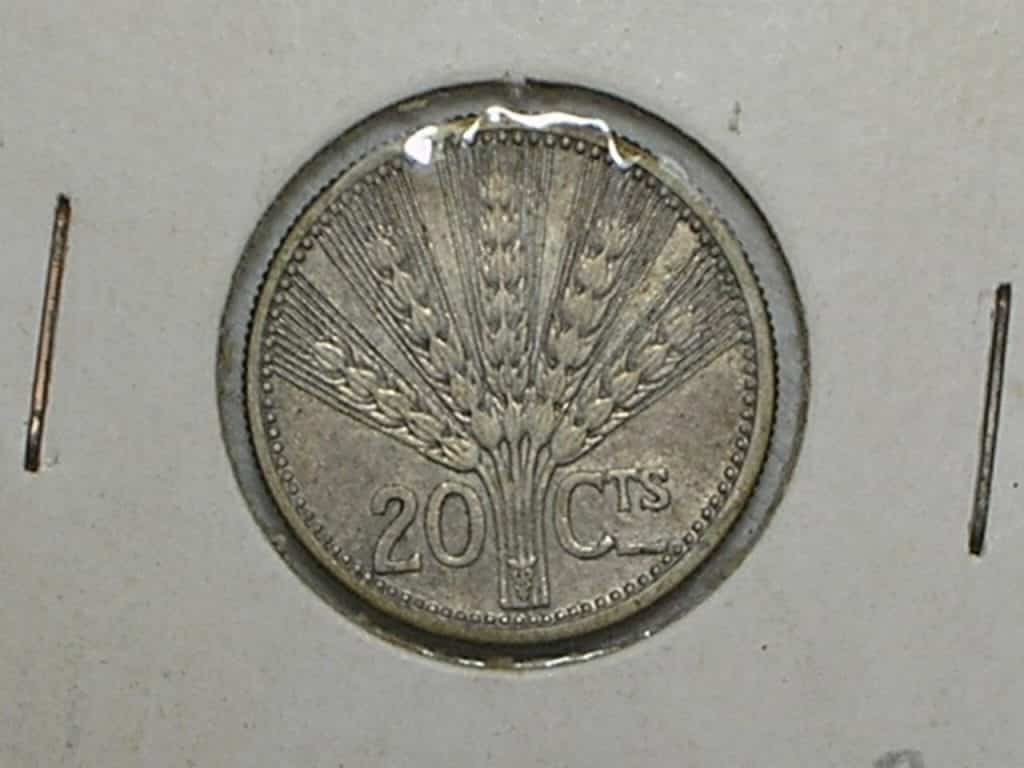 Uruguay) 20 Centesimos - 1954 / Prata / Fc / box14