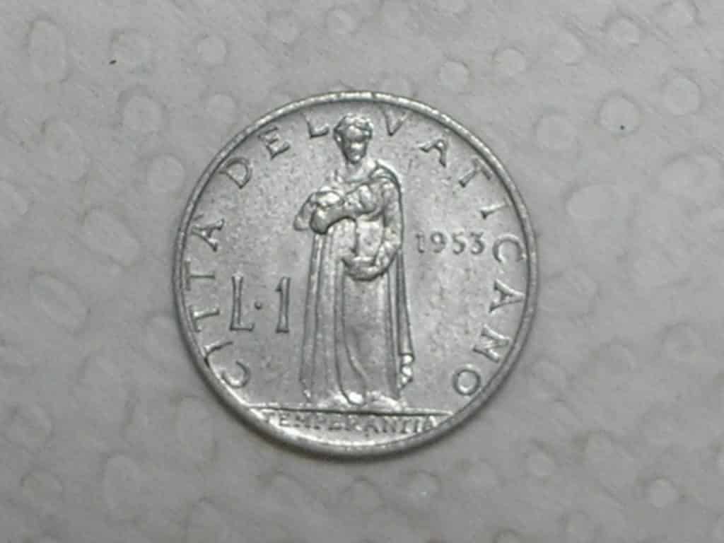 Vaticano) 1 Lira - 1953 ano Xv / Fc / box14