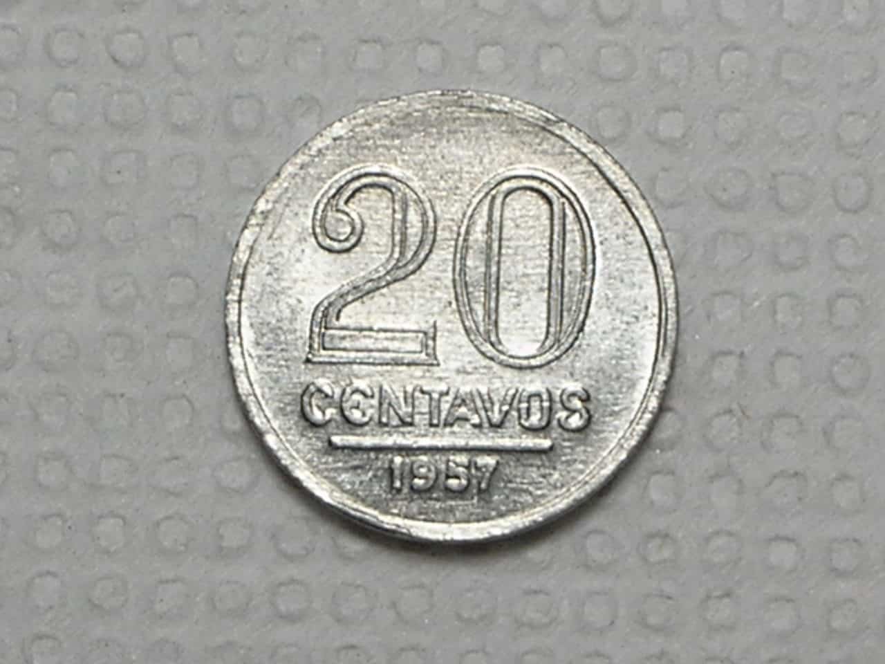 20 Centavos - 1957 - Flor de Cunho - Al / Cod. 910.3