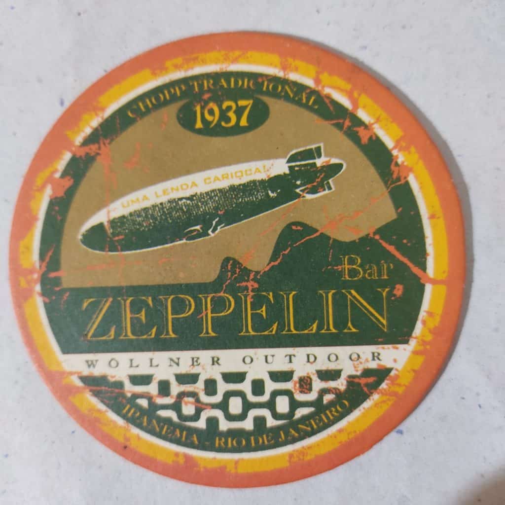 Bolacha de Chopp Nacional - Bar Zeppelin - Rio de Janeiro/RJ
