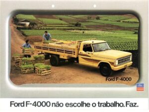Folder Propaganda Caminhão Ford F-4000 1989 - Original de Concessionaria