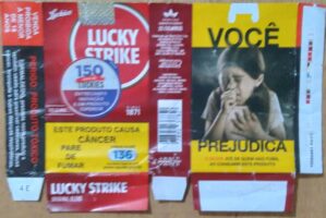 Maço aberto Cigarros Lucky Strike Original / Prejudica.