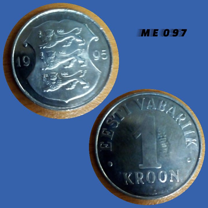 Moeda Estônia 1 coroa 1995 cupro níquel 23,35mm - 5,44g ME097