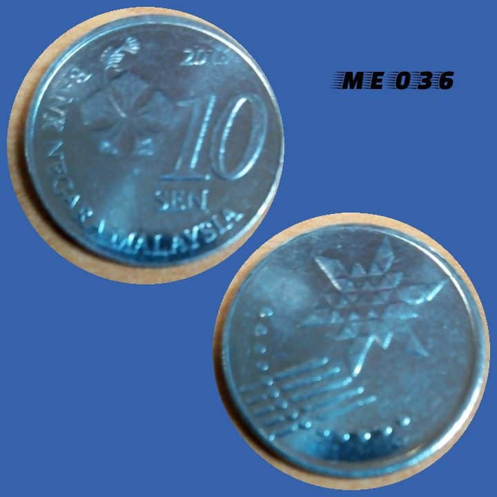 Moeda Malásia 10 sem 2016 aço inoxidável 18,8mm - 3g ME036