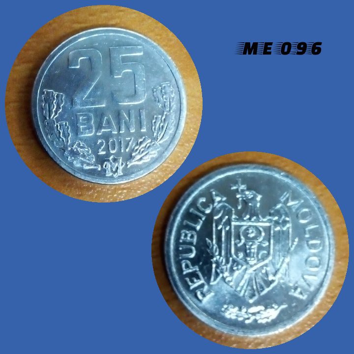 Moeda Moldávia 25 bani 2017 alumínio 17,5mm - 0,92g ME096