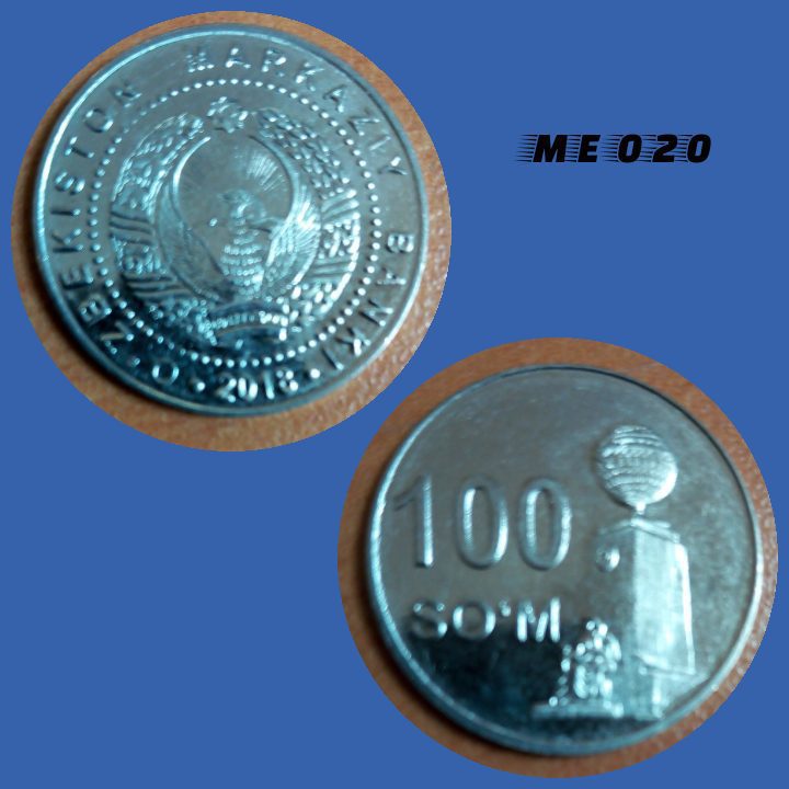 Moeda Uzbequistão 1000 so'm 2018 aço revestido níquel 20mm - 2,5g ME020