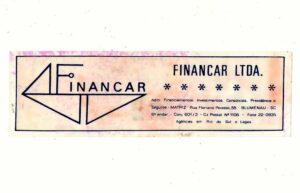 Plastico Adesivo - Financar - Blumenau ( SC ) - Anos 60