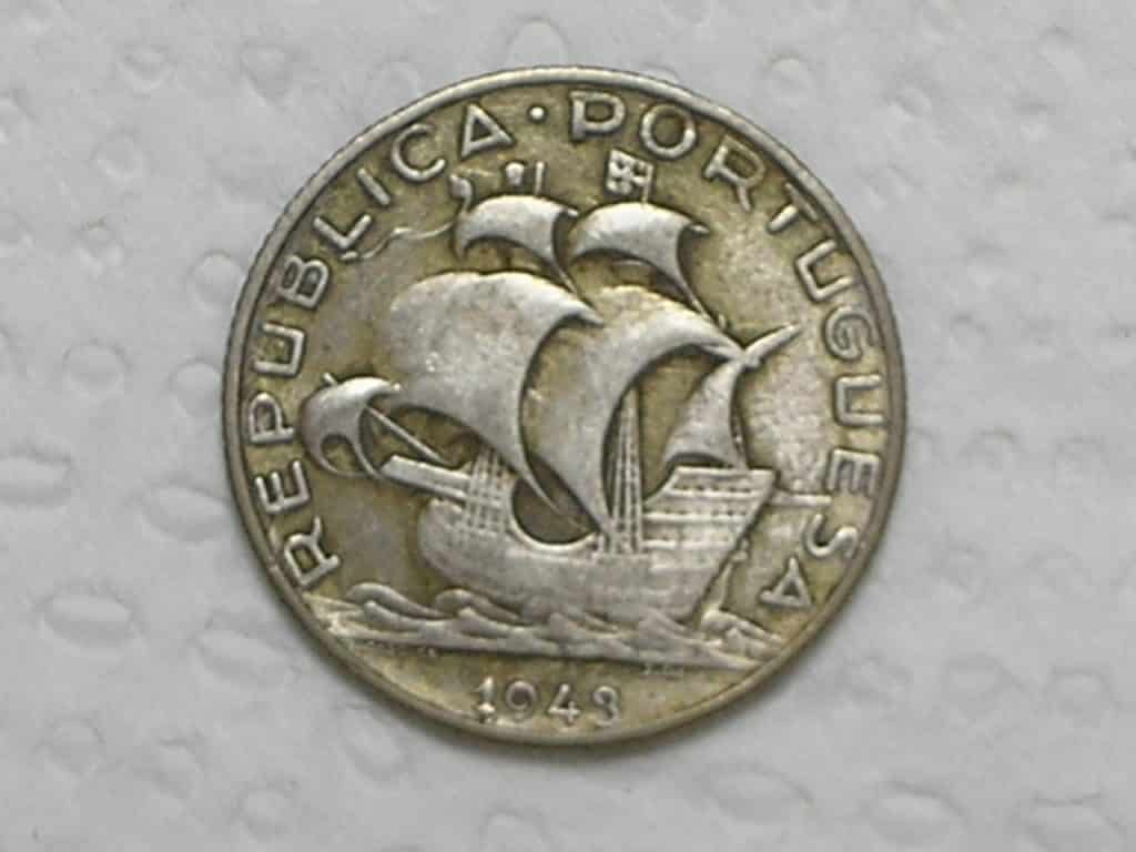 Portugal) 2-1/2 Escudos - 1943 / Prata / box16.1