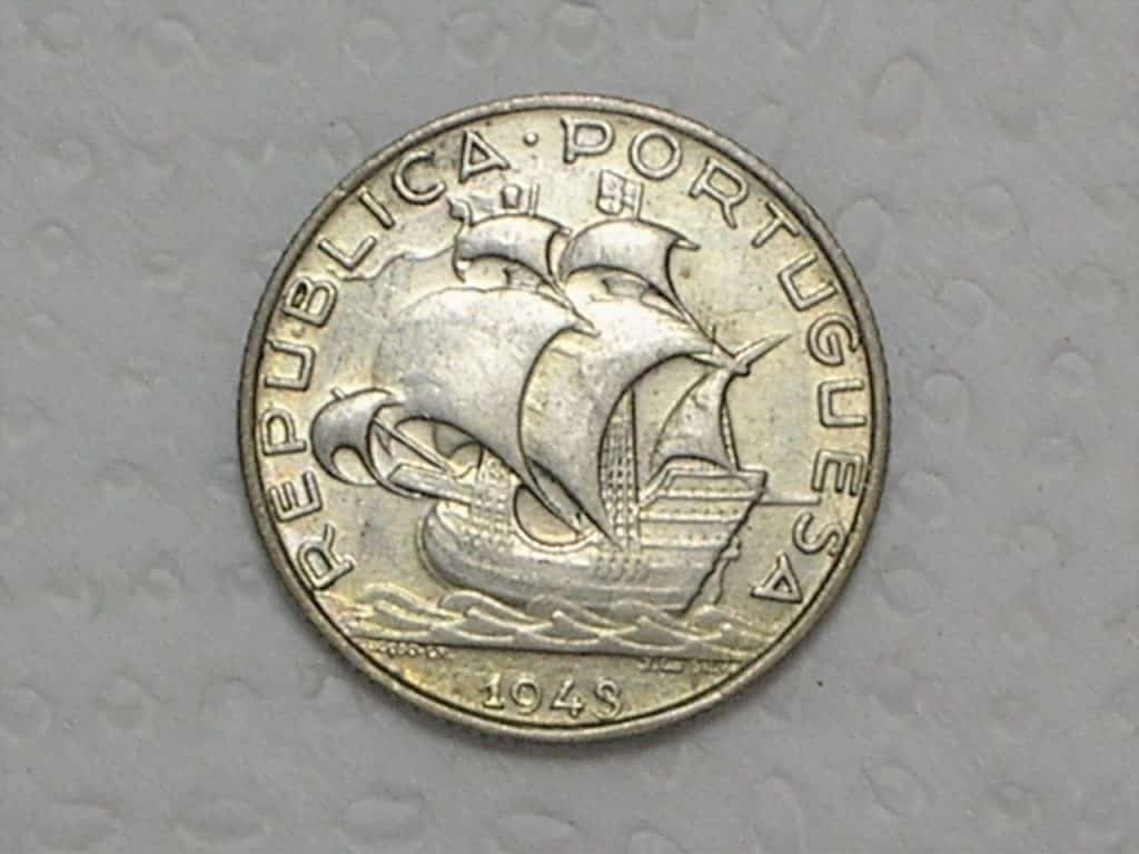 Portugal) 2-1/2 Escudos - 1943 / Prata / box16.5