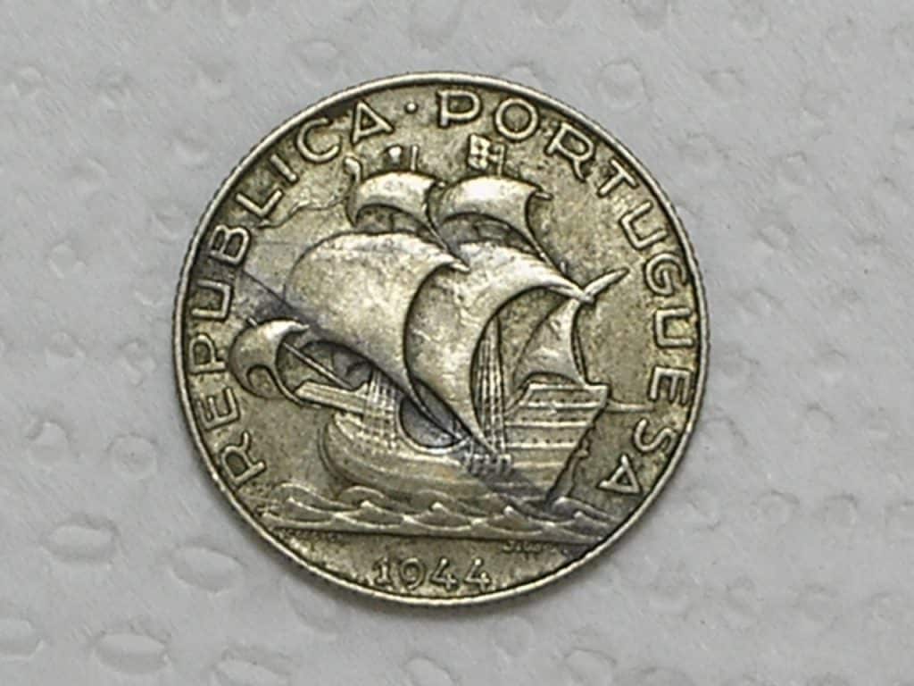 Portugal) 2-1/2 Escudos - 1944 / Prata / box16.4