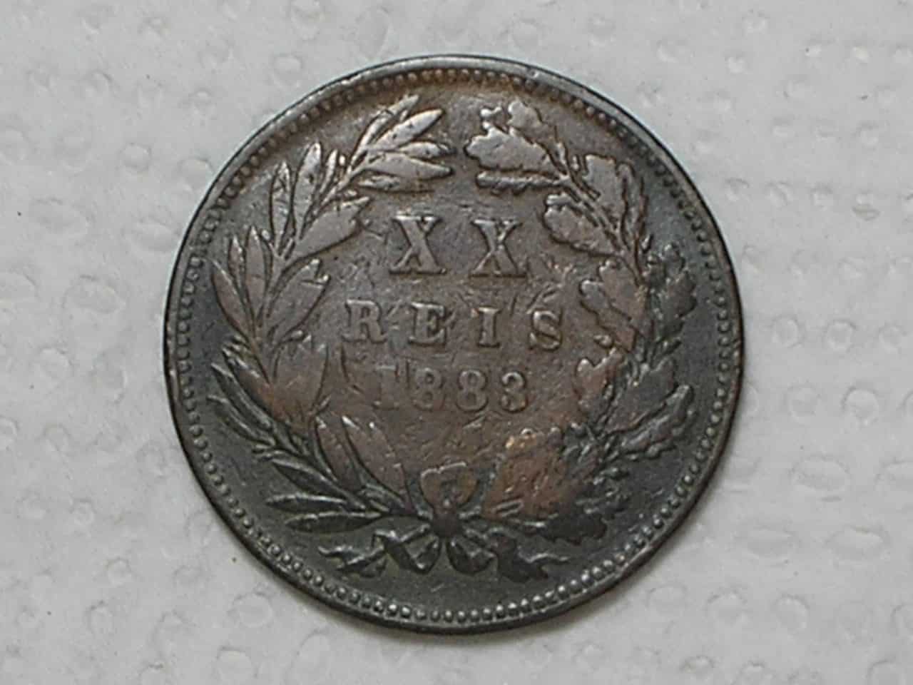 Portugal) XX Réis - 1883 / Bronze / box16.3