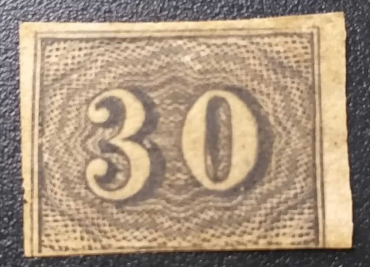 Regulares - RHM 013 (Novo) Verticais - Olho de Cabra - 30 Réis - 01/01/1850 (Selos do Império)