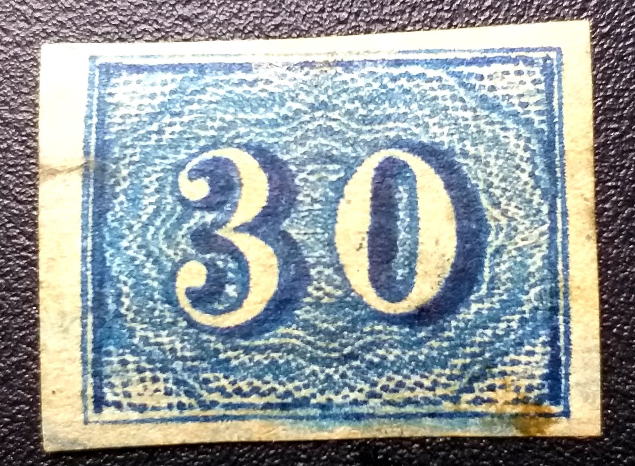 Regulares - RHM 020 a1 (Novo) Coloridos - Olho de Gato - 30 Réis - 1854 (Selos do Império)