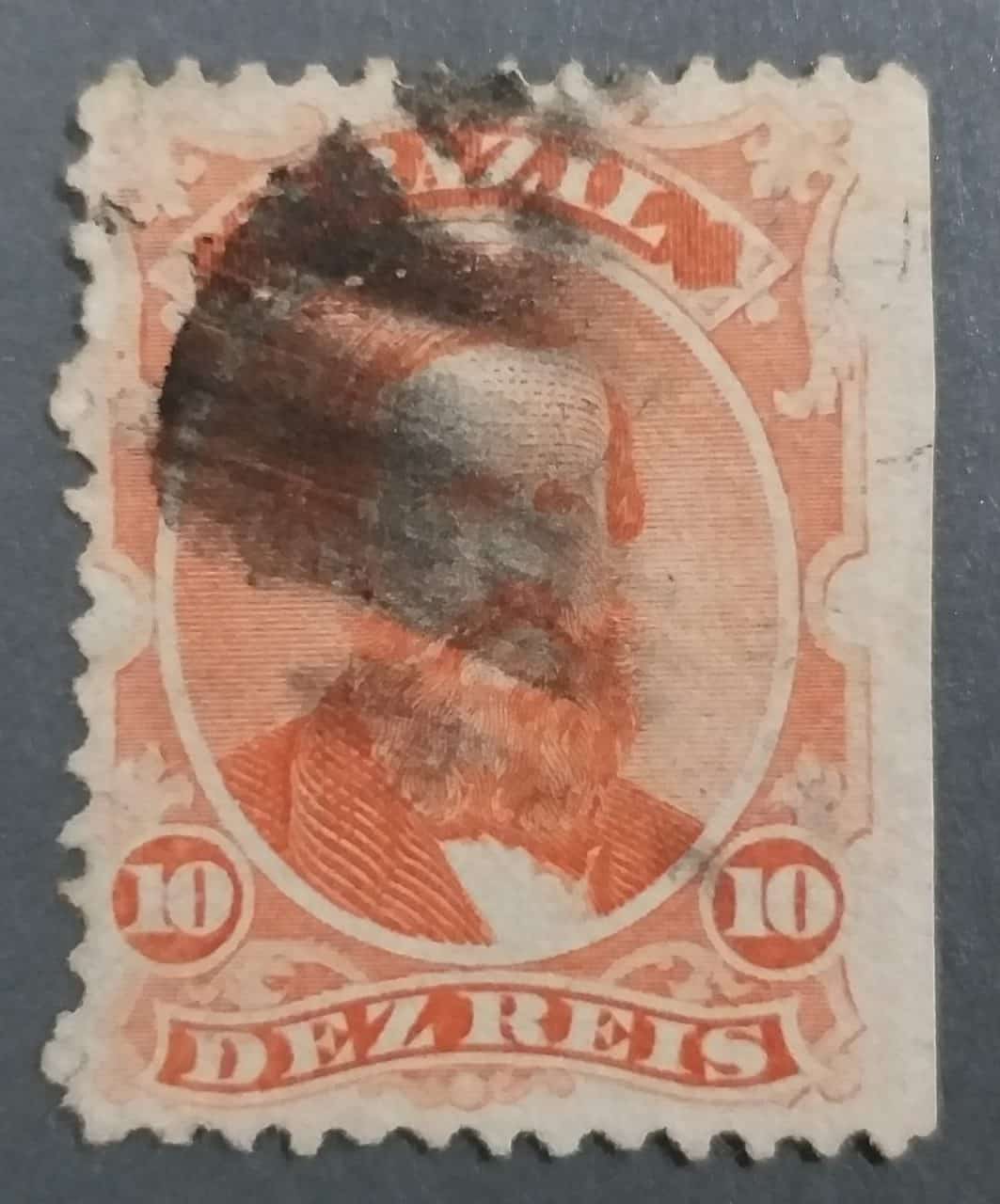Regulares - RHM 023 (Usado) Dom Pedro II - Denteado - 10 Réis - 01/07/1866 (Selos do Império)