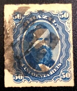 Regulares - RHM 032 (Usado) Dom Pedro II - "Percé" - 50 Réis - 01/07/1876 (Selos do Império)