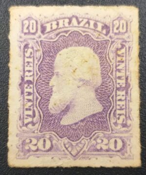 Regulares - RHM 038 (Novo) Dom Pedro II - Barba Branca - 20 Réis - 10/08/1877 (Selos do Império)