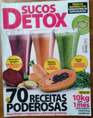 Revista Sucos Detox 2 / 70 receitas poderosas mamão cenoura Kiwi couve.