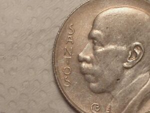 Santos, Letras Duplas) 5.000 Réis - 1936 / Prata - Mbc/S - Cod. 370.1