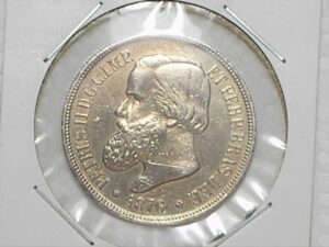 1.000 Réis - 1876 / Império de Petrus II / Prata / Soberba
