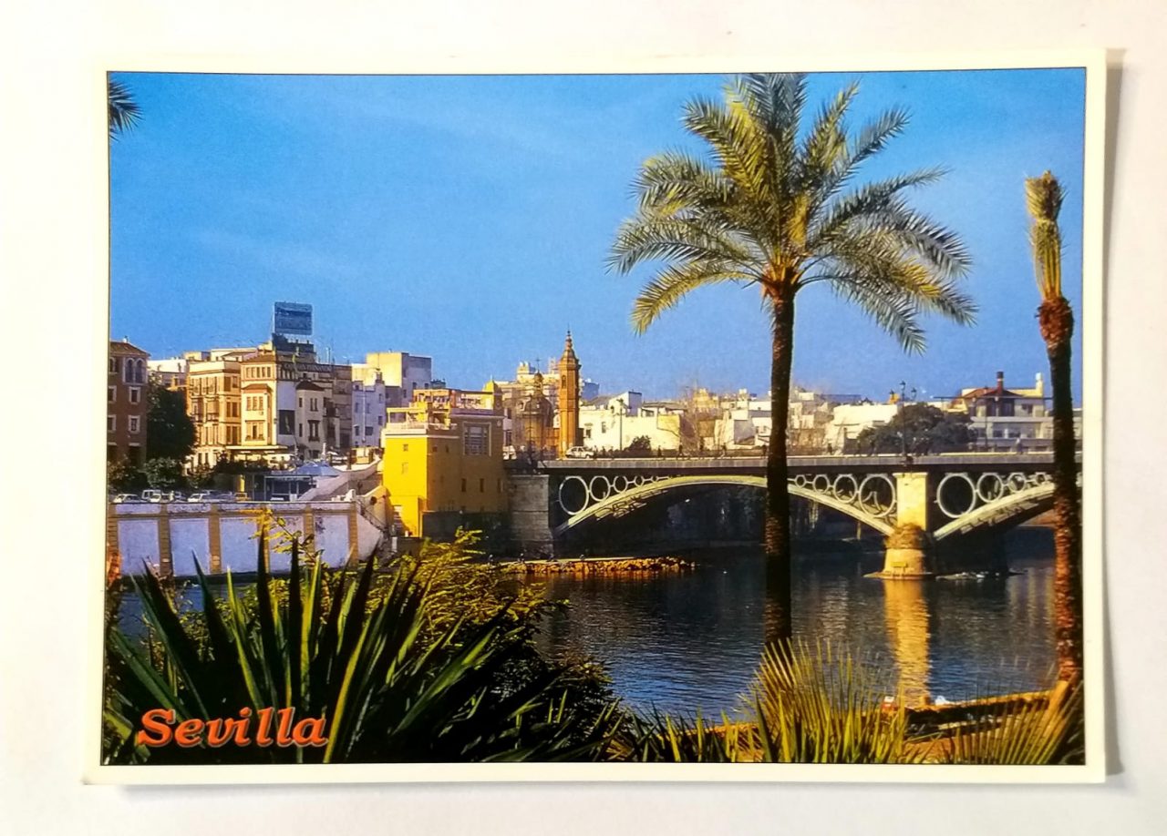 Cartão Postal Estrangeiro - Espanha (Sevilla) Ponte de Triana sobre o Rio Guadalquivir