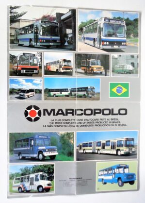 Folder Propaganda Poster Onibus Marcopolo - Anos 80