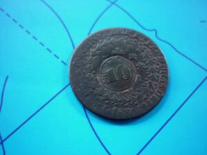 MOEDA 40 RÉIS 1830 C. COM CAR. DE 10 .