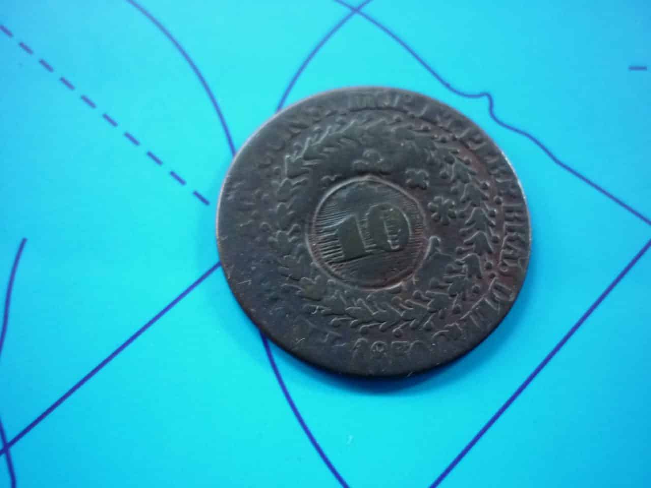 MOEDA 40 RÉIS 1830 C. COM CAR. DE 10 .