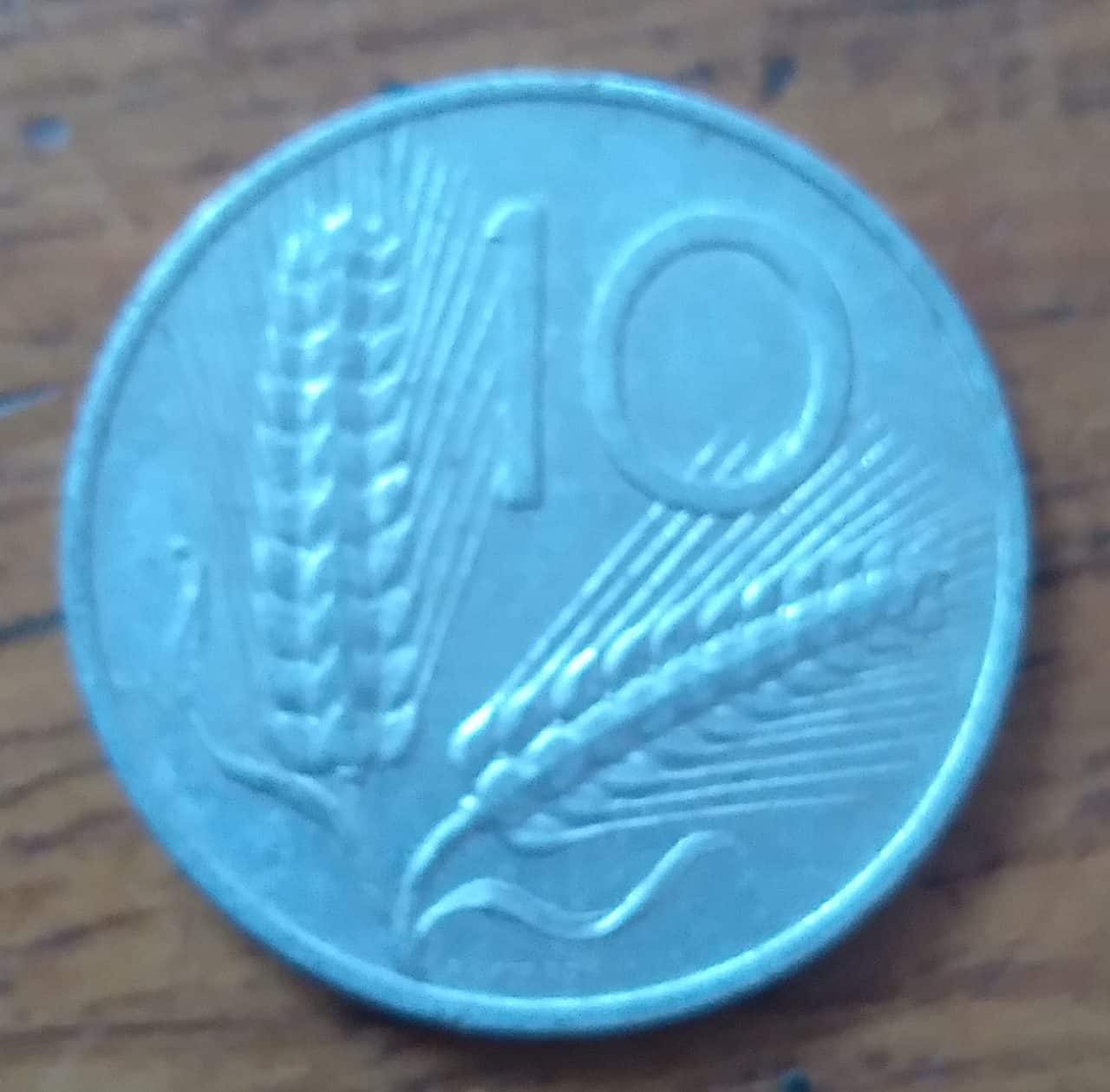 | Casa do Colecionador Moeda Itália 1973 / 10 liras.
