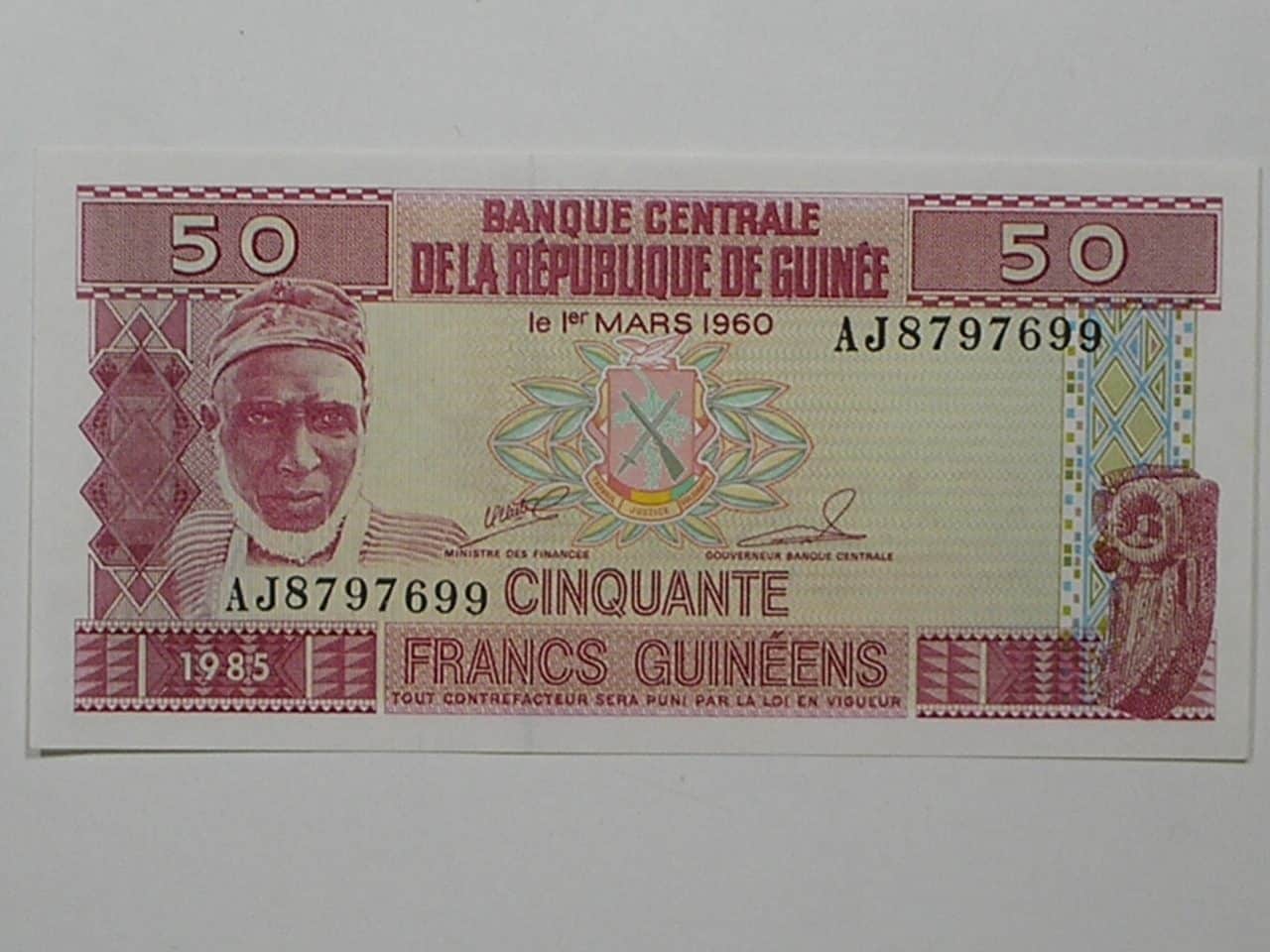 Republique de Guinée) 50 Francs - 1985 / Flor de Estampa / ce03