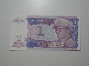 5 Cédulas na série - Zaire) 1 / 5 / 10 / 20 / 50 Novos Zaire - 1993 / Flor de Estampa / ce04