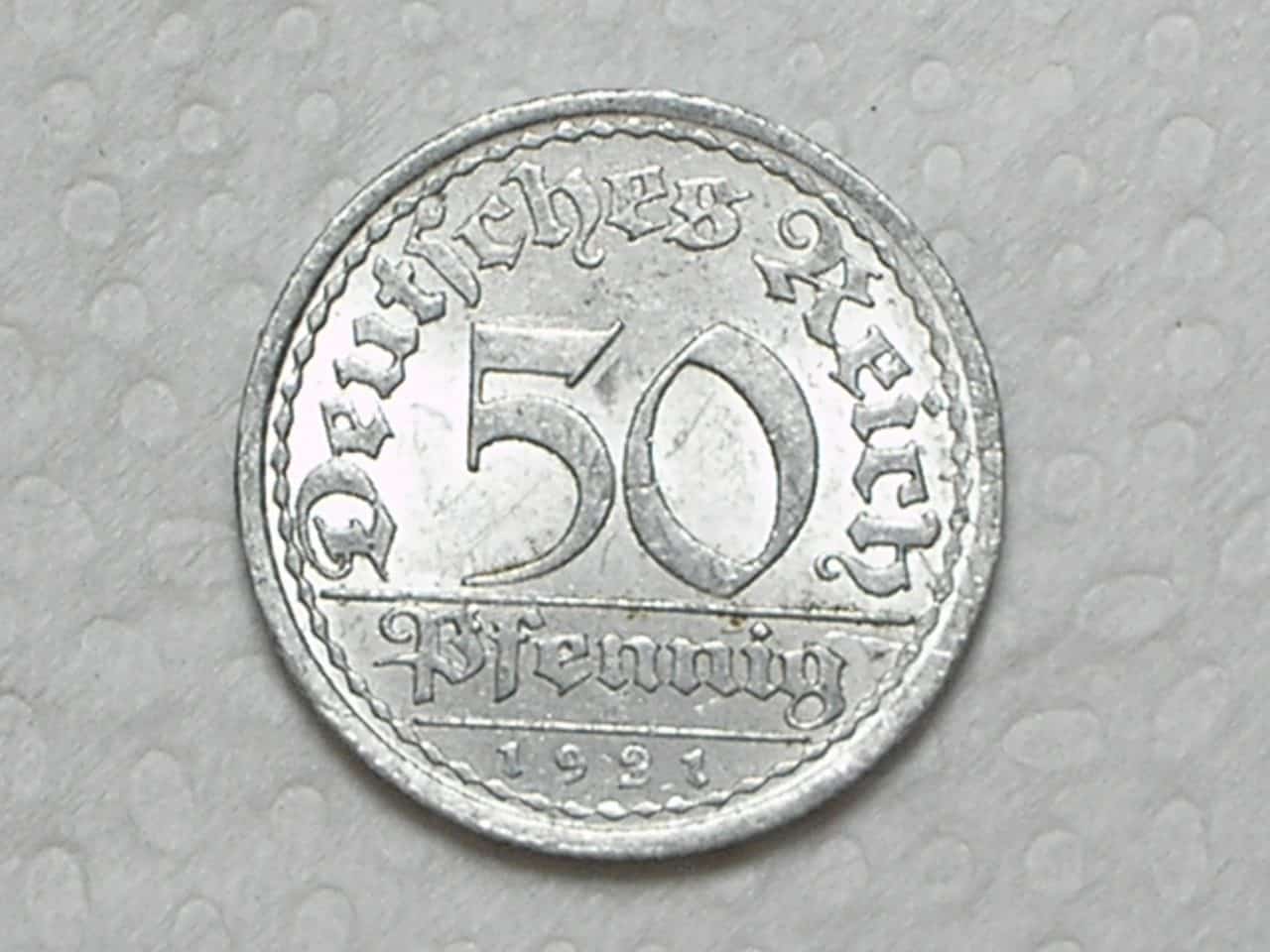 Alemanha 50 Pfennig 1921 A Weimar Republic Al Sob Fc Box192
