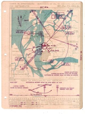 Antiga Carta de Aproximação e Descida Aeroporto Val De Cas Belem ( PA ) - 1948