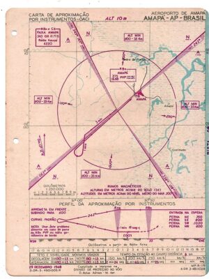 Antiga Carta De Aproximação Por Instrumentos e Pouso Aeroporto De Amapá - AP - 1948