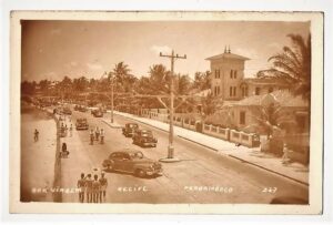 Cartao Postal Fotografico Boa Viagem - Recife - Anos 50 - Sepia