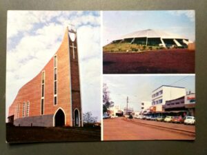 Cartão Postal - Paraná (Ivaiporã) Igreja Santíssima Mãe de Deus / Ginásio Sapecadão / Av. Paraná