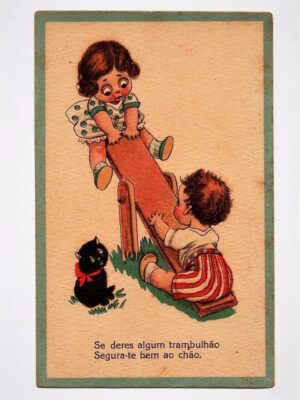 Cartao Postal Tipografico Tema Humor Infantil ( 2 ) - Anos 40