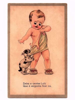 Cartao Postal Tipografico Tema Humor Infantil ( 3 ) - Anos 40