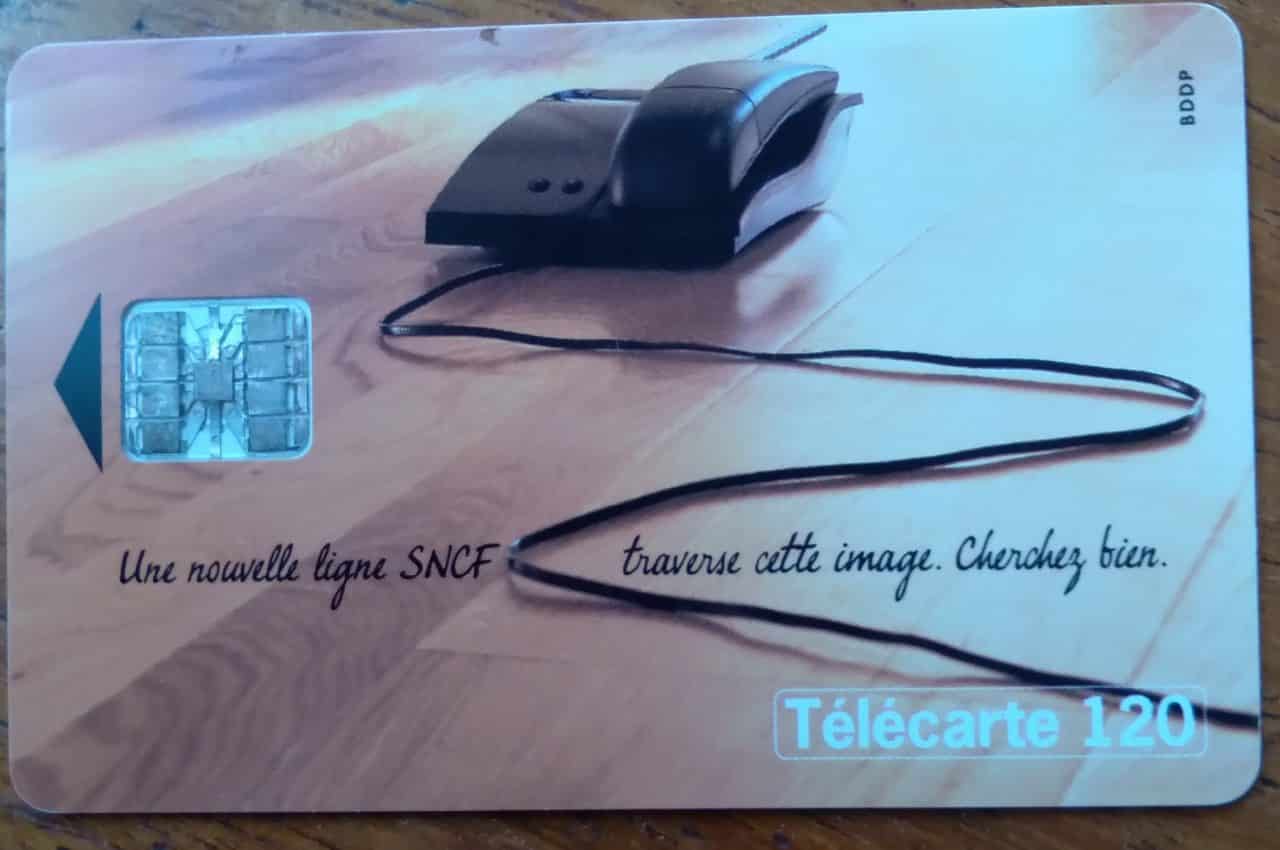 Cartão telefone França Telecom 1996 / SNCF bilhetes a domicílio.