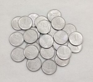 20 moedas 1 centavo aleatórias
