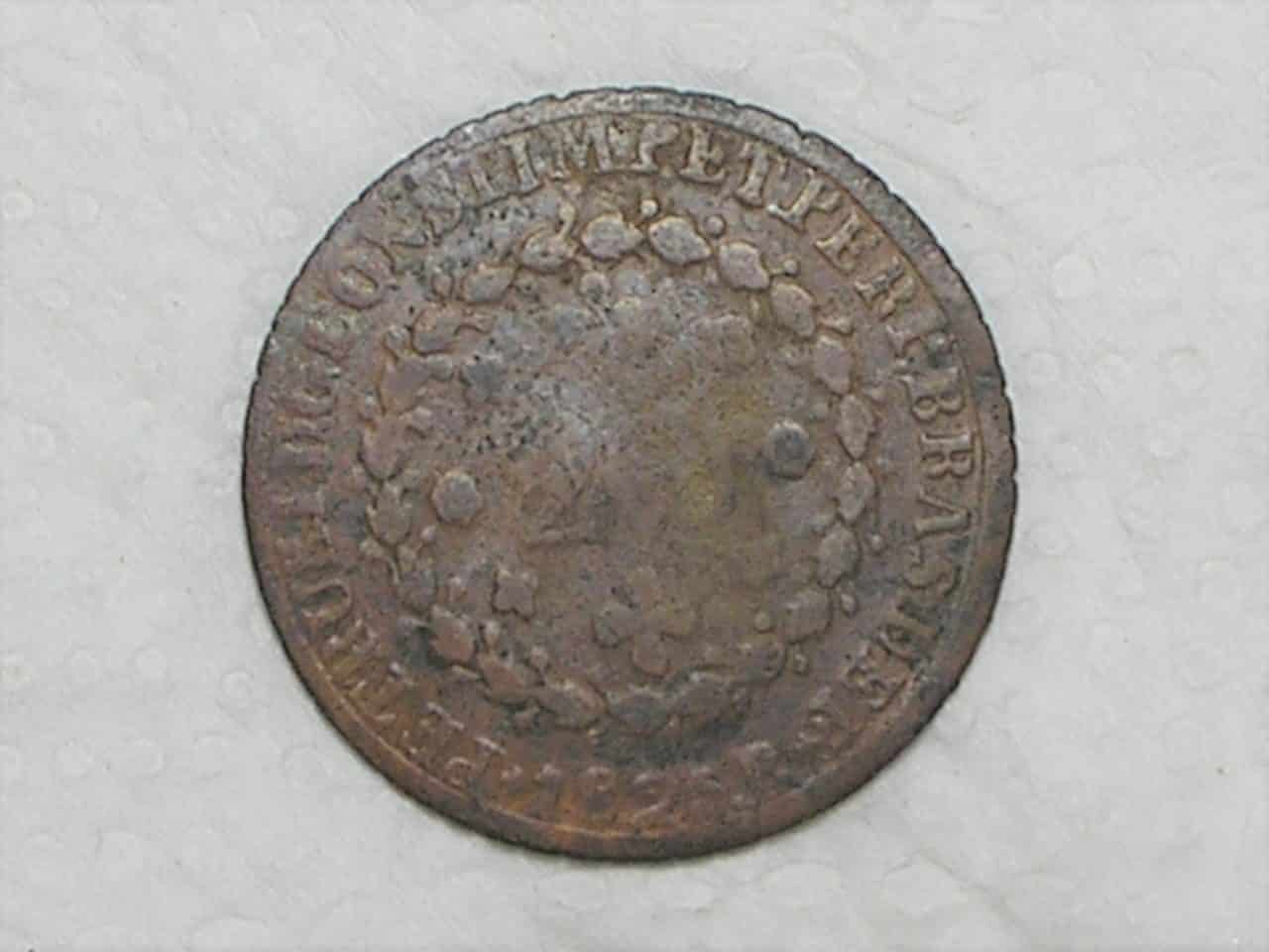 20 Réis – 1825 Bahia = 22 Tulipas / Escassa / Império D. Pedro I / Cobre / c800