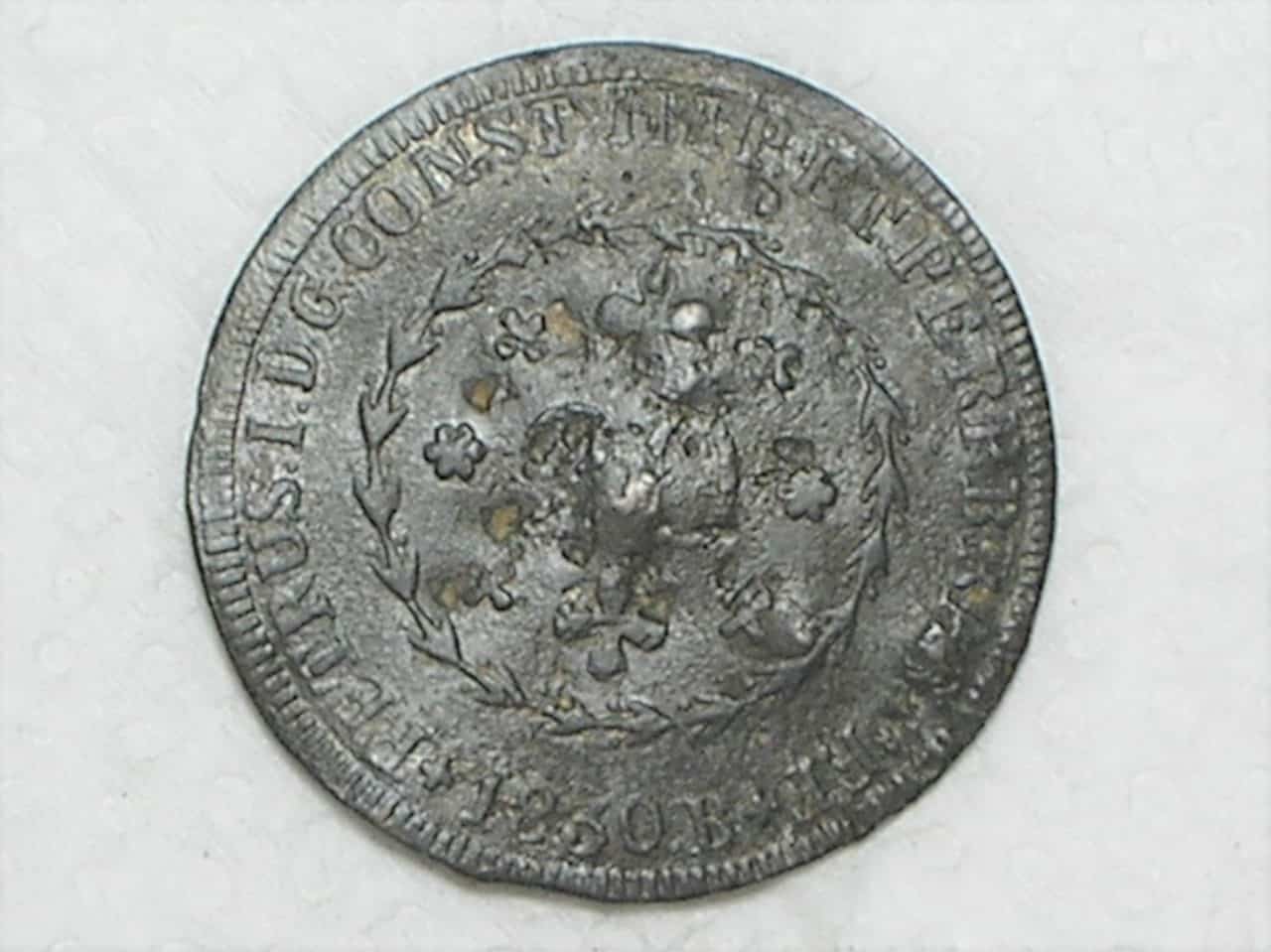 20 Réis – 1830 Bahia = 21 Tulipas / Escassa / Império D. Pedro I / Cobre / Bc / c800
