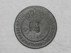 XX Réis – 1784 = 46 Pérolas / Carimbo de Escudete / Corôa Baixa / Escassa / Colônia de D. Maria e Pedro III / Cobre / Bc / Box2