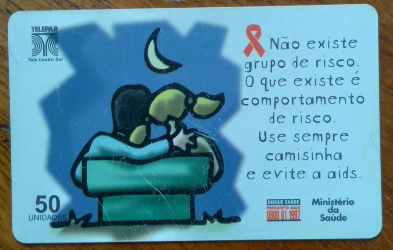 Cartão Indut Brasil Telepar 1998 Juntos contra Aids 9.