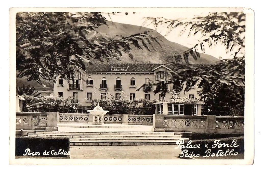 Cartao Postal Fotografico Palace Hotel - Poços Caldas - Anos 30