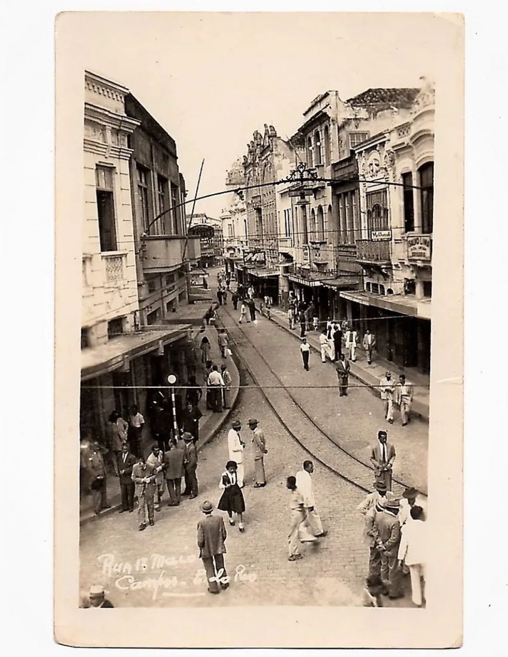 Cartao Postal Fotografico - Rua 13 De Maio Campos - RJ - Anos 40