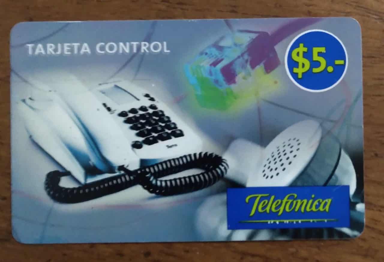 Cartão Pre pago Telefônica Argentina / Tarjeta control de $5 fundo azul