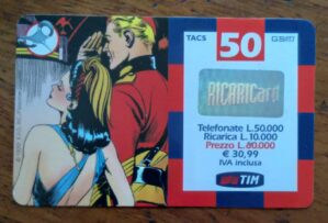 Cartão telefone Itália Ricaricard Tim tacs 50 / Flash Gordon e Dale