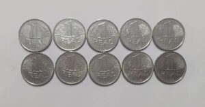 Kit 10 moedas 1 Real 1994 Fora circulação