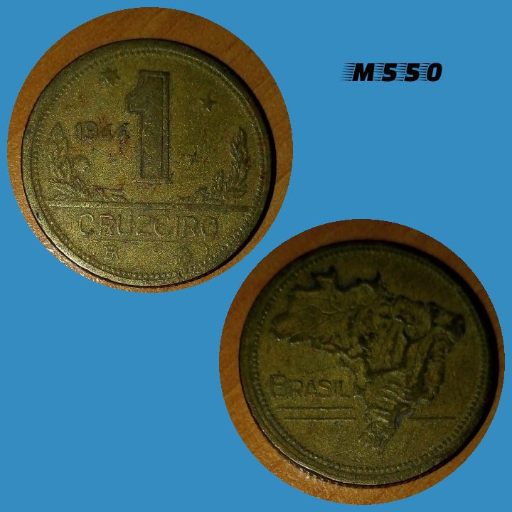 Moeda 1 cruzeiro 1944 Bronze Alumínio C/Sigla M550