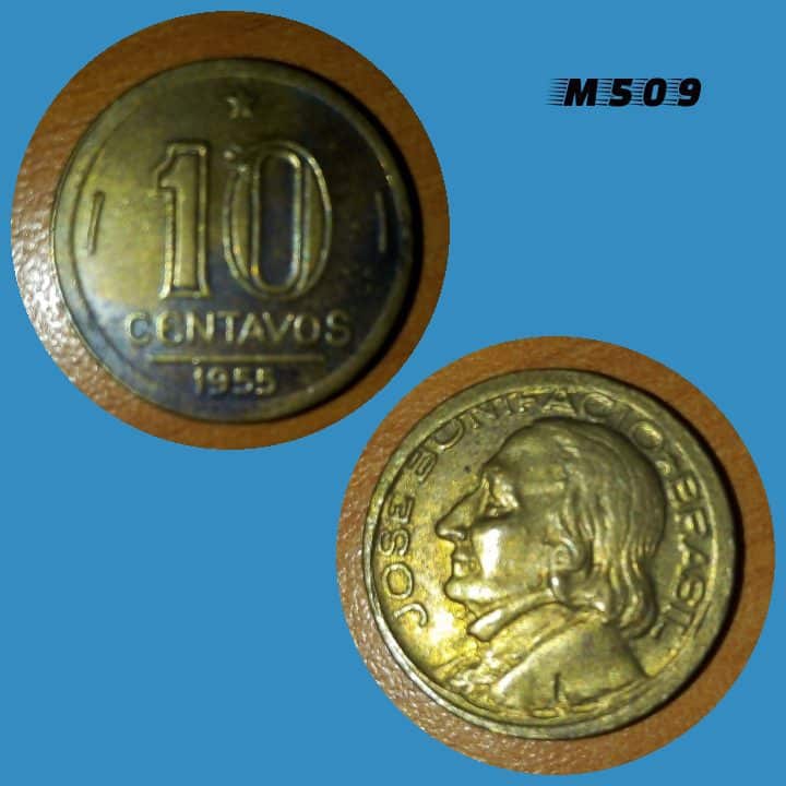 Moeda 10 centavos 1955 Bronze Alumínio José Bonifácio M509